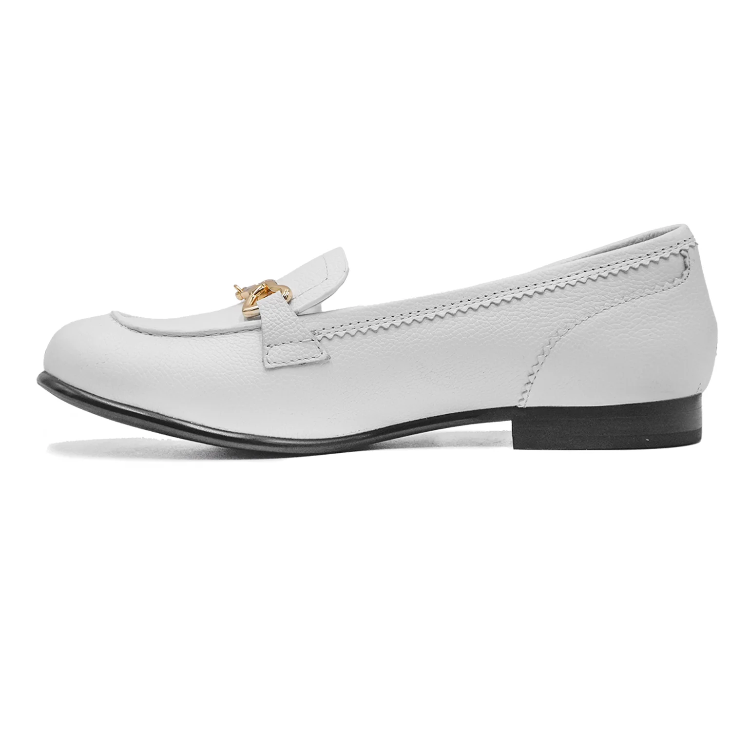 Love Moschino Mocassini Bianco Fettuccia Logata Laterale Donna - Image 3