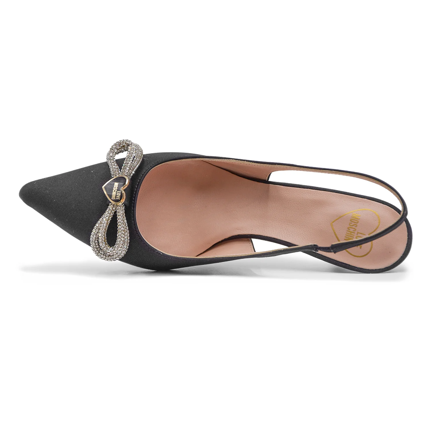 Love Moschino Raso Nero Chanel Con Mezzo Tacco Lucido Donna - Image 3