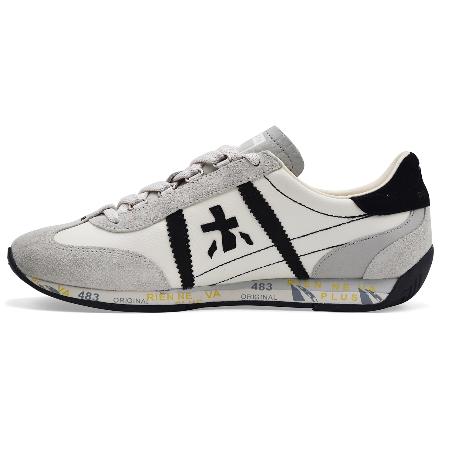 Sneakers Uomo Premiata Jackyx 25 8222 Bianco Nero Essenziale - Image 4