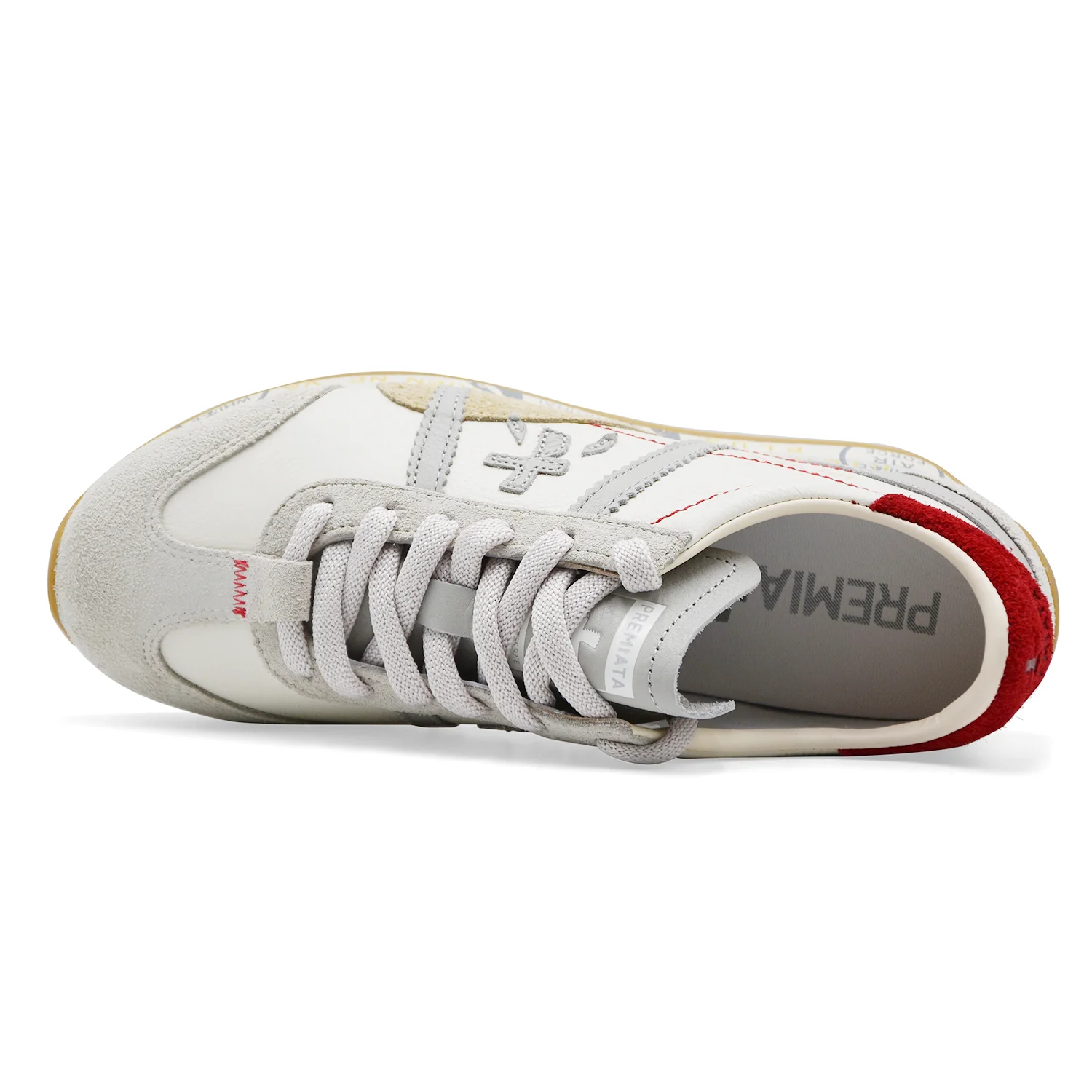 Sneakers Donna Premiata Jackyx 25D 8225 Bianco Grigio Rosso - Image 3