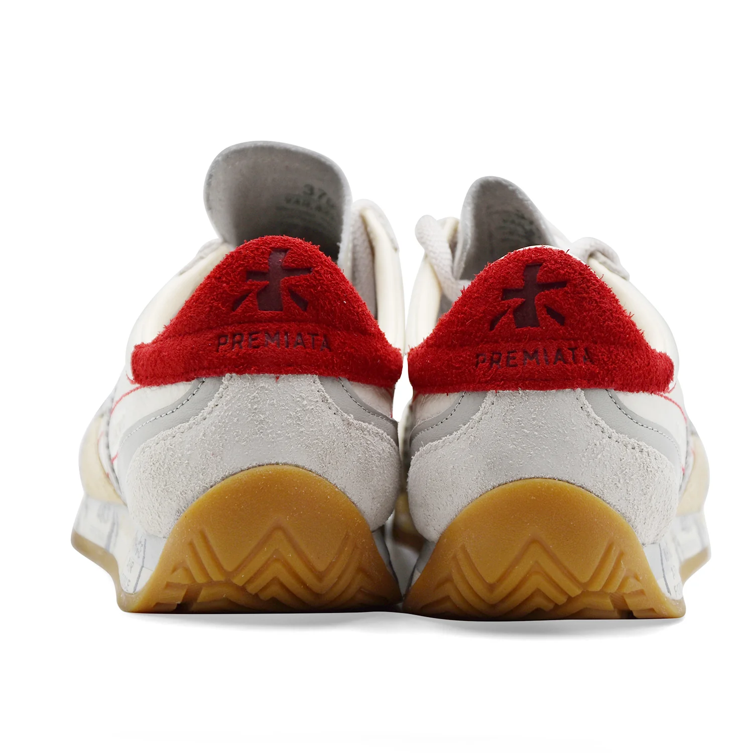 Sneakers Donna Premiata Jackyx 25D 8225 Bianco Grigio Rosso - Image 4