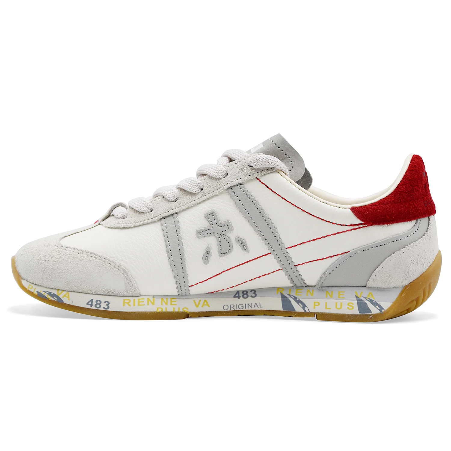 Sneakers Donna Premiata Jackyx 25D 8225 Bianco Grigio Rosso - Image 5