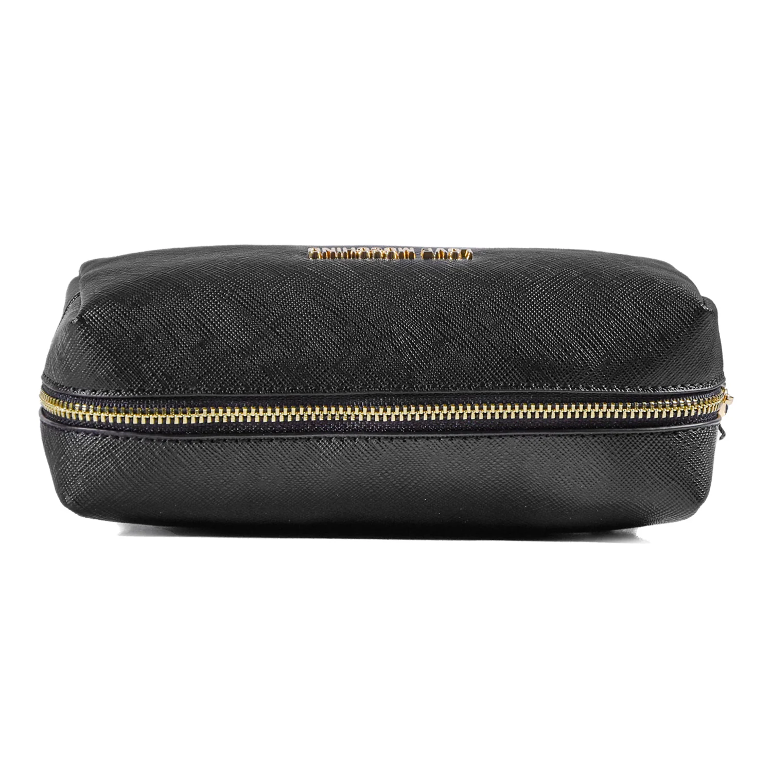 Borsa Love Moschino Donna Nero Pochette Chiusa Con Zip E Logo Oro - Image 3