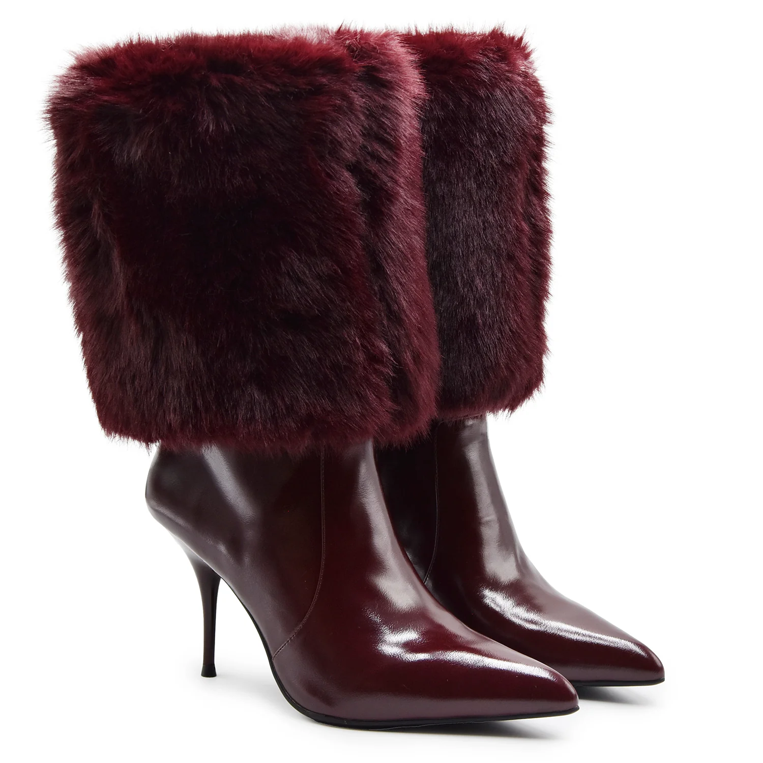 Jeffrey Campbell Stivali Donna HIRSUTE Vino Con Pelliccia E Zip - Image 2