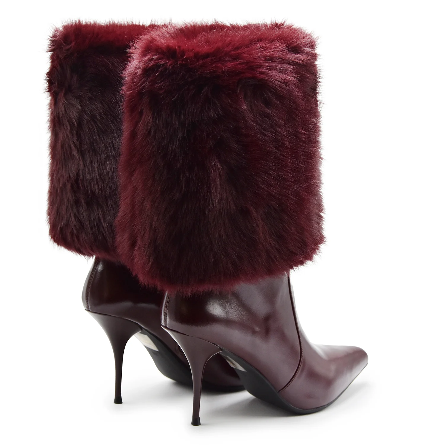 Jeffrey Campbell Stivali Donna HIRSUTE Vino Con Pelliccia E Zip - Image 3