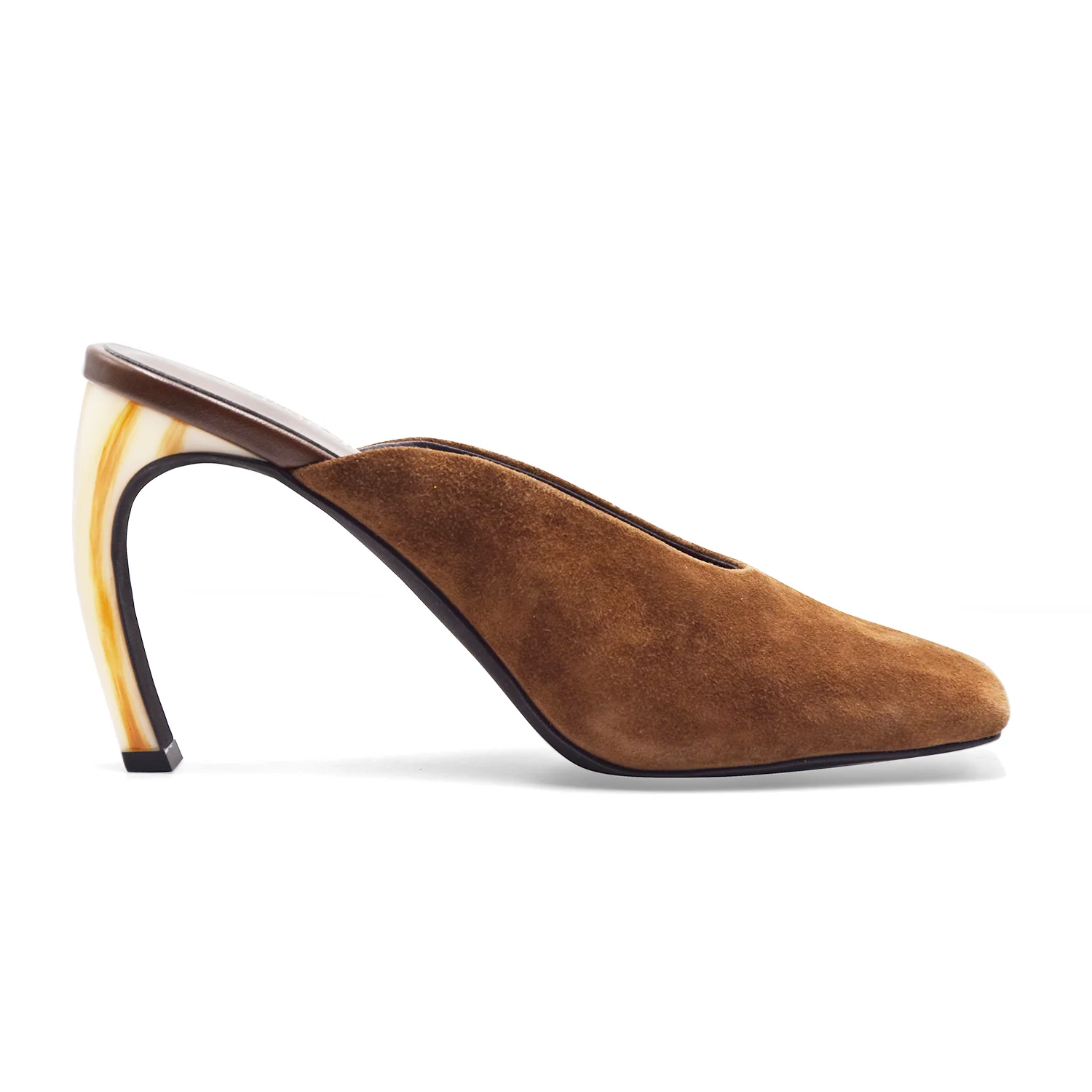 Sabot Donna Jeffrey Campbell Scamosciato Marrone Tacco Scultoreo