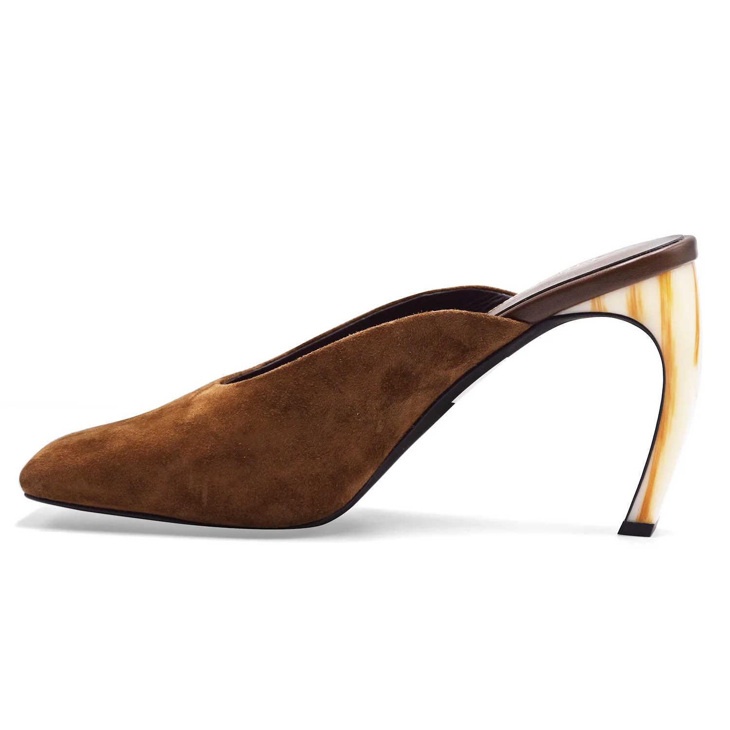Sabot Donna Jeffrey Campbell Scamosciato Marrone Tacco Scultoreo - Image 2