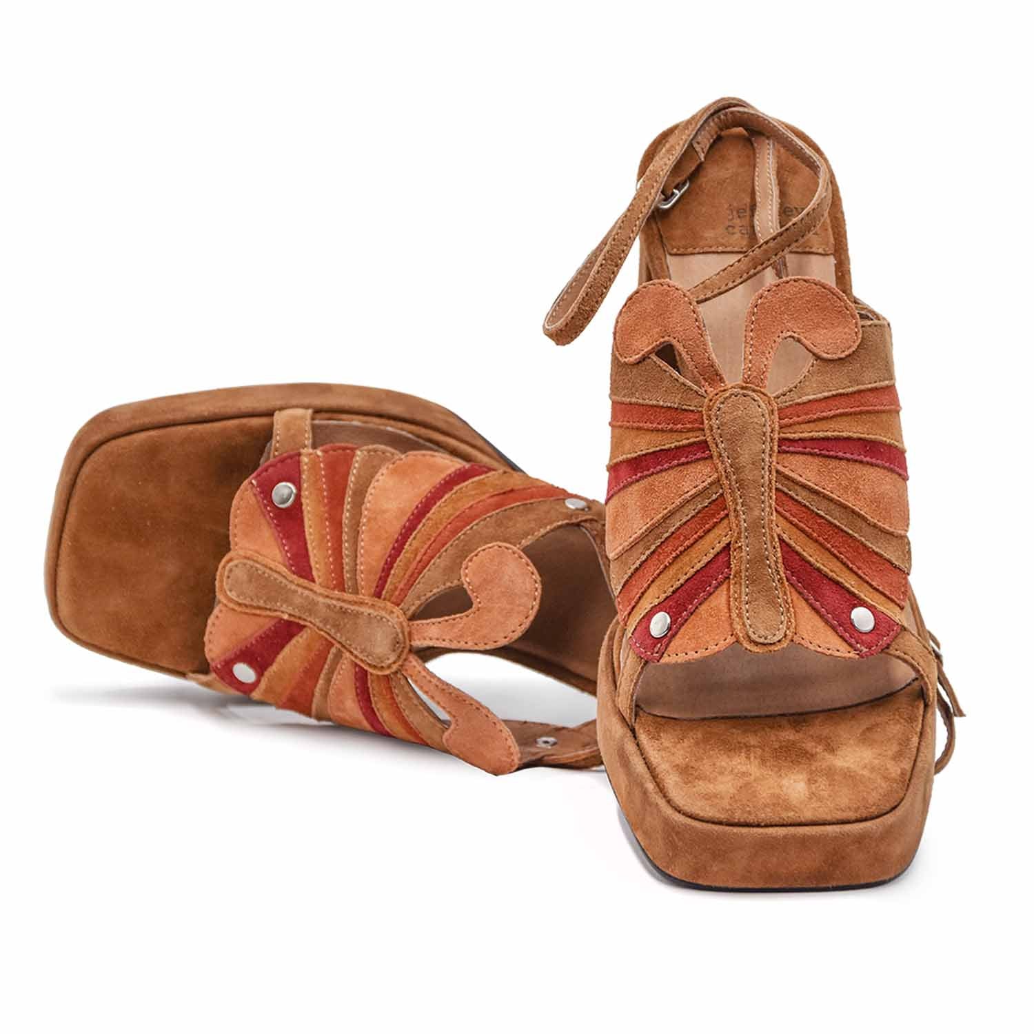 Sandali Jeffrey Campbell Marrone Retro-Chic Con Ricca Vamp Donna - Image 4