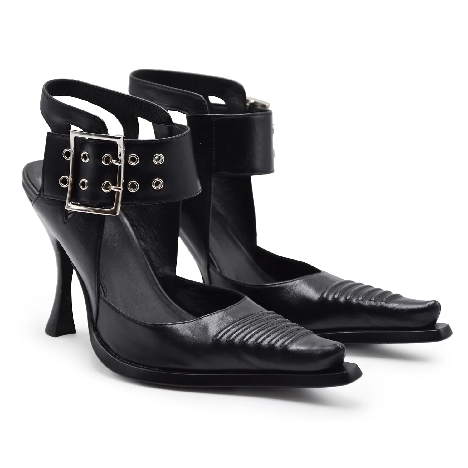 Chanel Jeffrey Campbell Donna DIRECTED Nero Con Punta Goffrata - Image 2