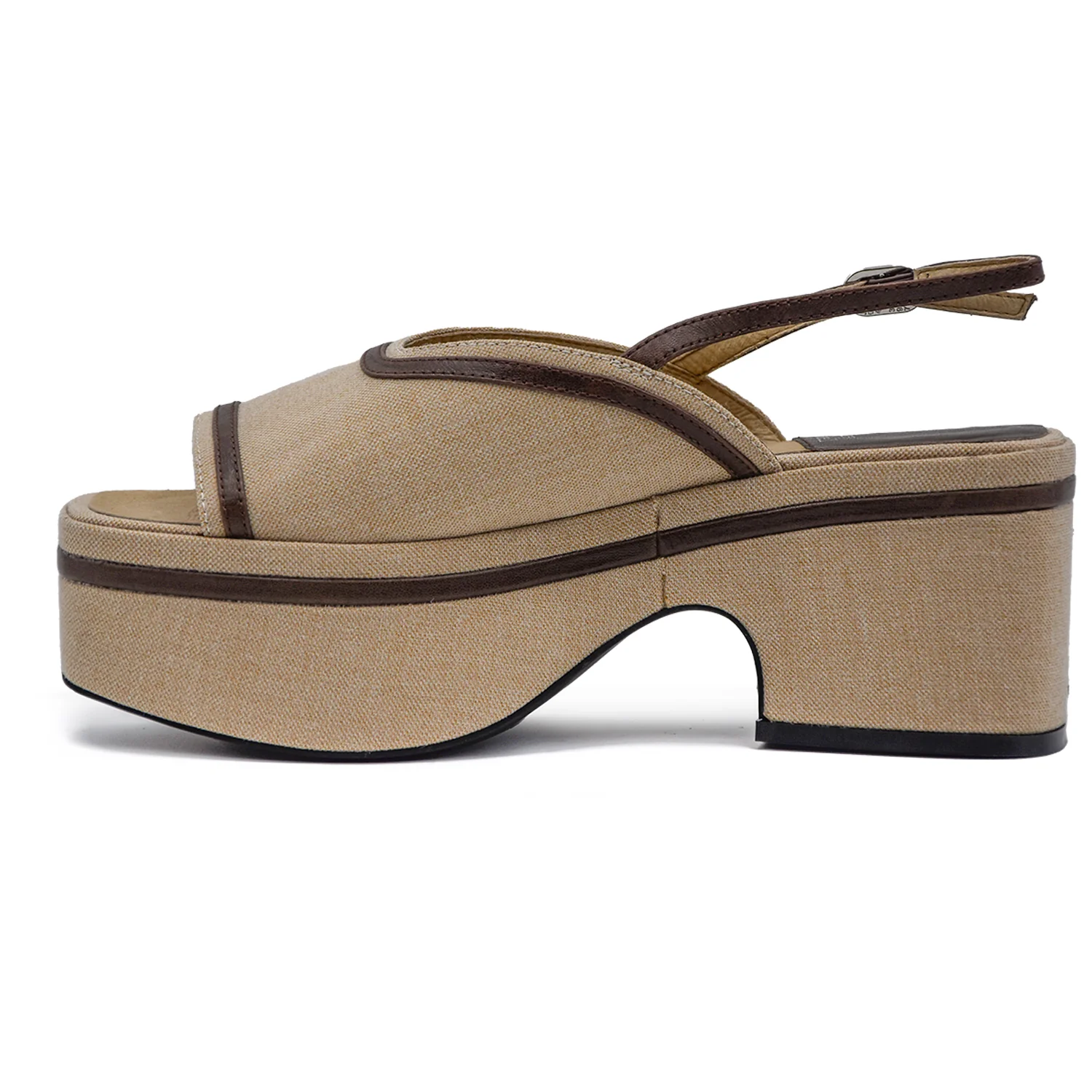 Sandali Donna Jeffrey Campbell Radiate Platform Beige Canvas - Image 3