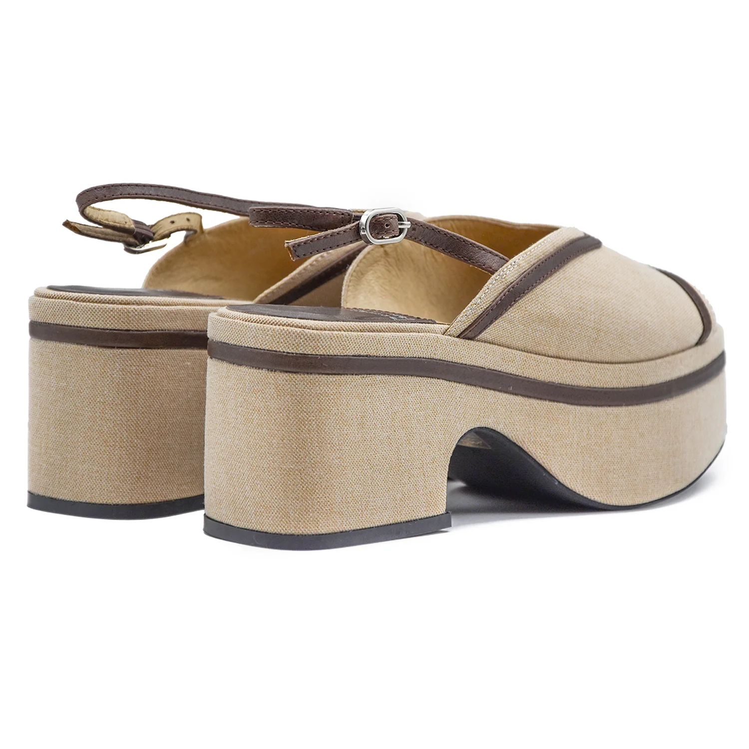 Sandali Donna Jeffrey Campbell Radiate Platform Beige Canvas - Image 5