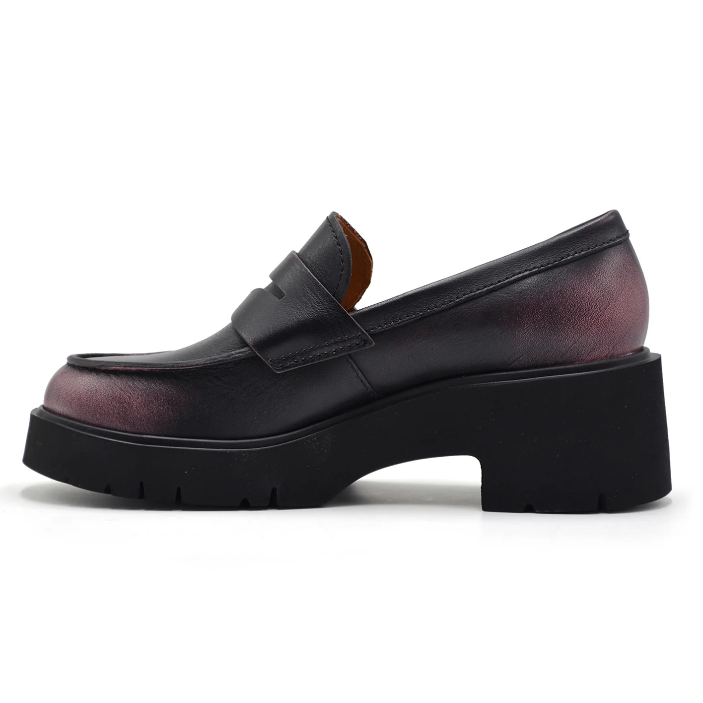 Mocassini Camper Donna Mezzo Tacco Milah Nero Sfumature Rosa - Image 4