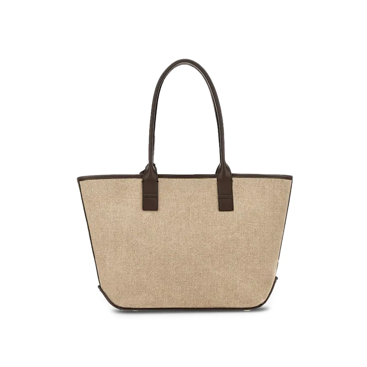 Borsa Shopping Hogan Address Piccola In Canvas Marrone Avorio - Image 3
