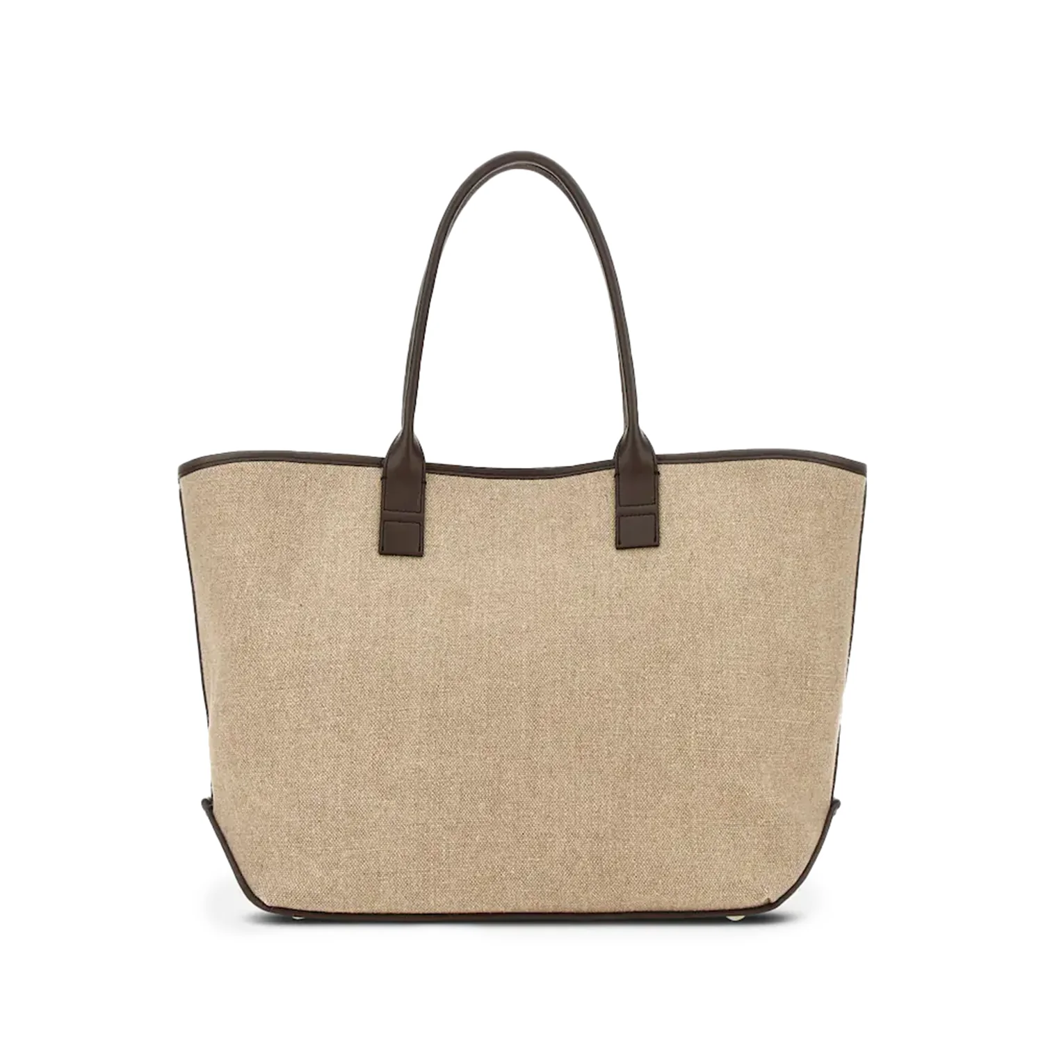 Borsa Shopping Hogan Address Media In Canvas Marrone E Avorio - Image 3