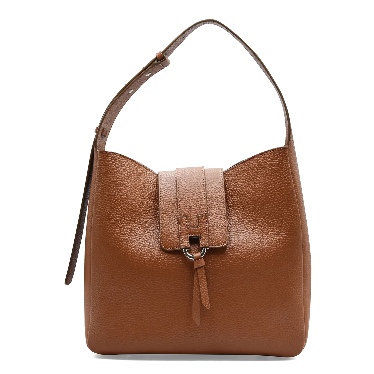 Borsa Hogan Donna H01X Pelle Di Qualità Martellata Color Cuoio