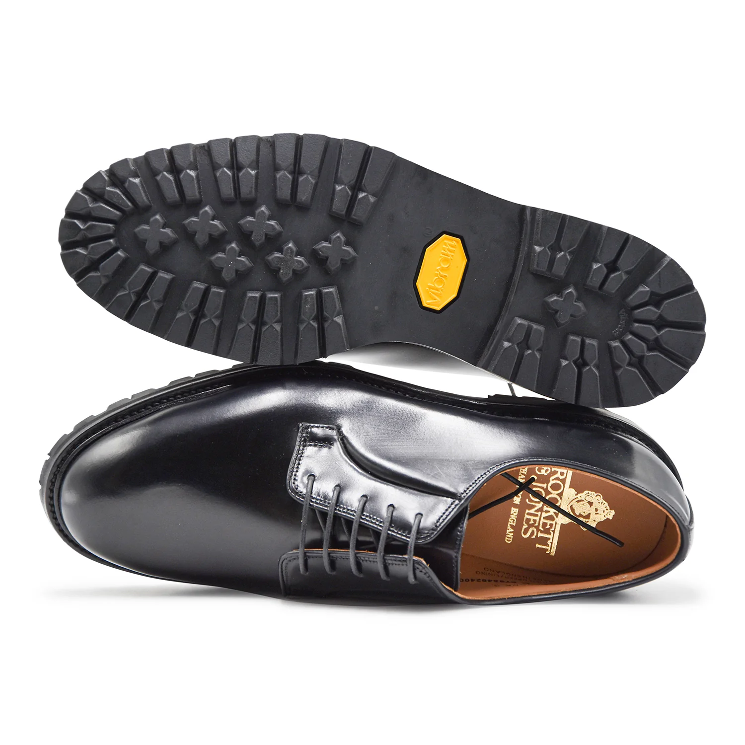 Derby Crockett & Jones Lanark 3 Black Cavalry Calf Suola Vibram - Image 3