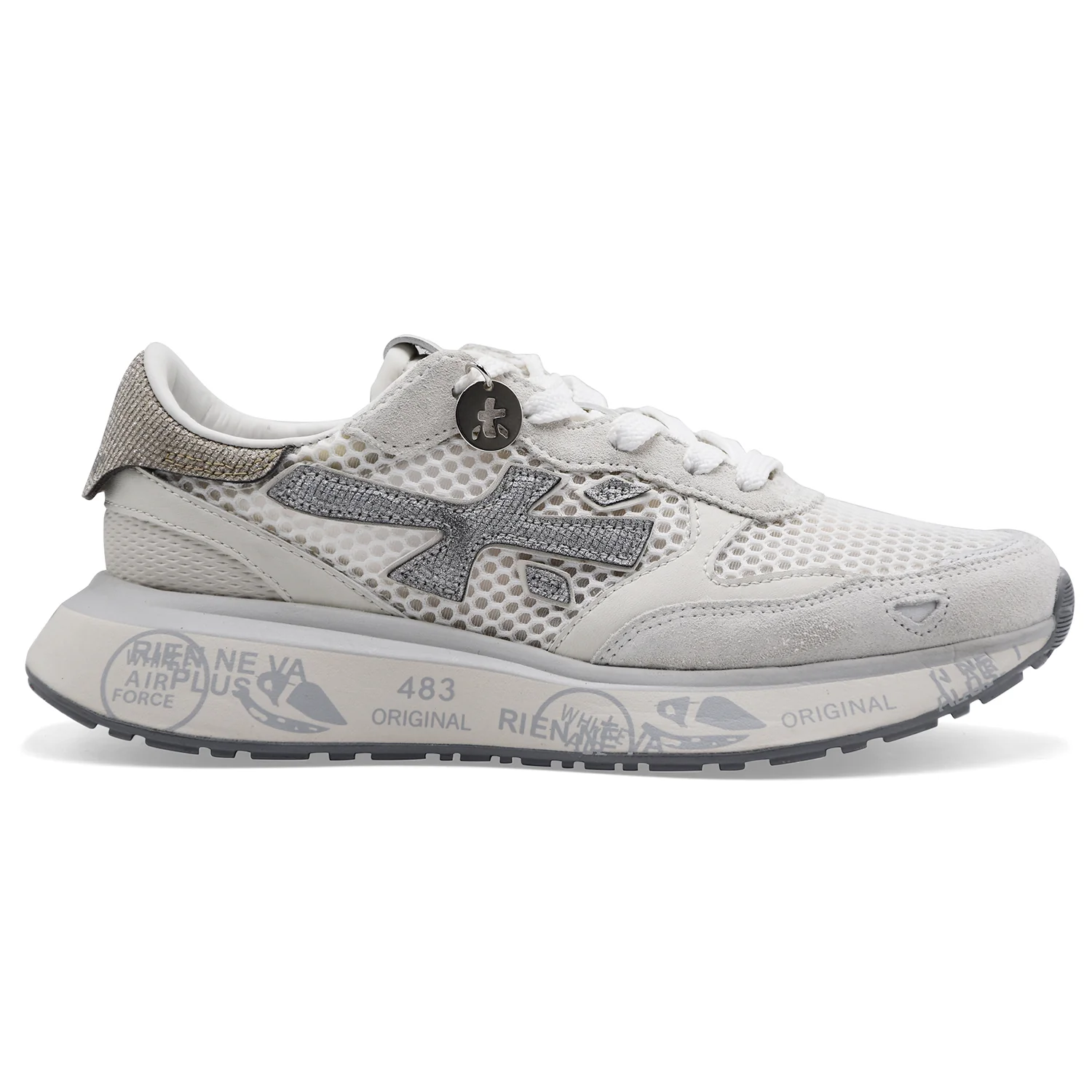 Sneakers Donna Premiata Lauryn 8186 Bianco Stile Rétro Running