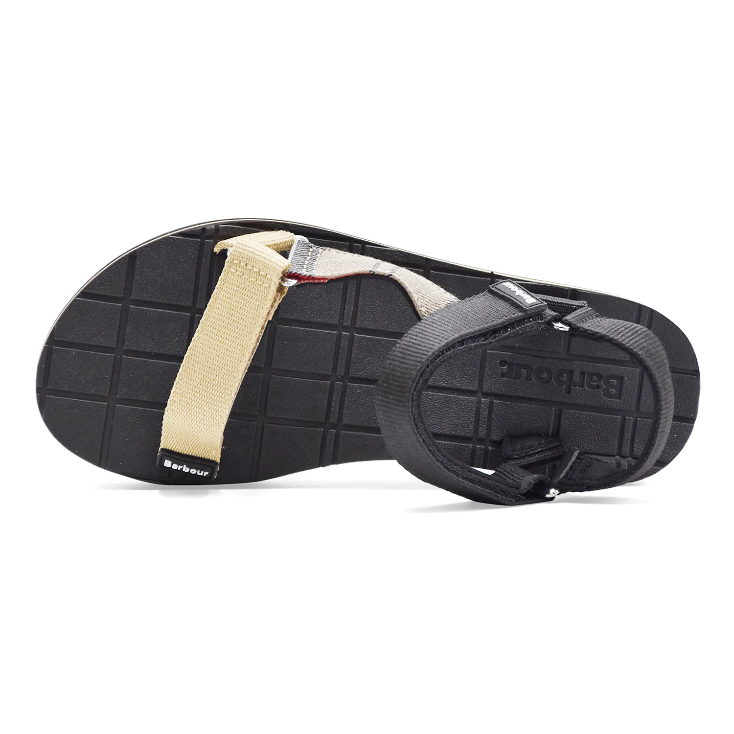 Barbour Sandali Donna Tessuto Nero Beige E Tartan MILA SANDAL - Image 4