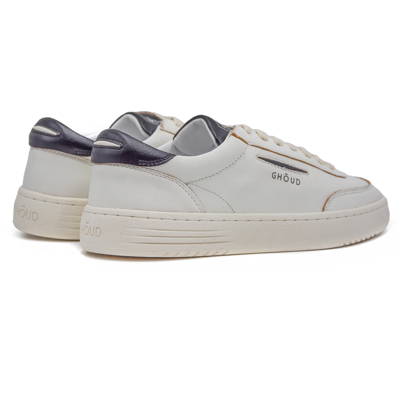 Ghoud Sneakers Uomo Bianco Nero Lido Con Estremità Arrotondate - Image 4