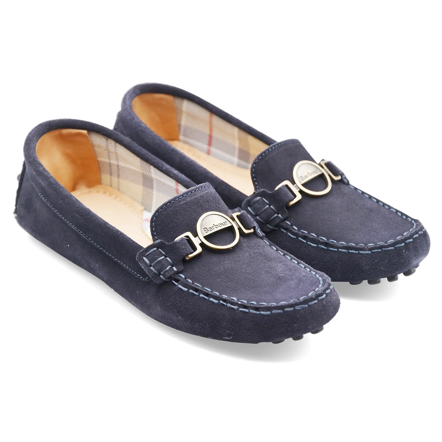 Mocassini Barbour Donna LAIRE DRIVING SHOE Pelle Scamosciata Blu - Image 4