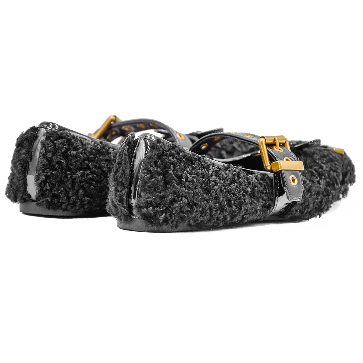 Loafer Ballerine Donna Riccio Nero Fiocco Frontale In Tono - Image 4