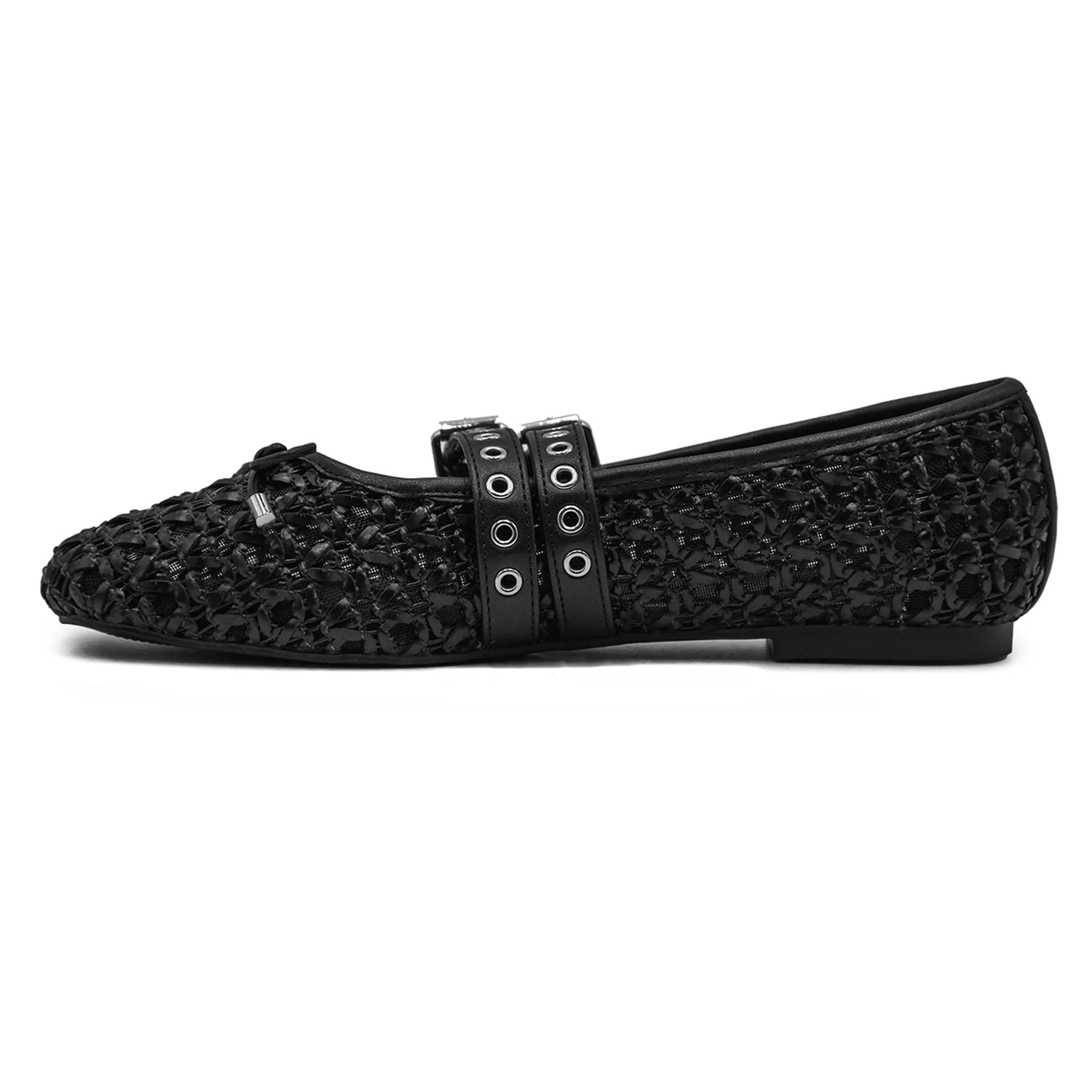 Ballerine Nero Donna Loafer Anna Dal Look Retrò Con Cinturini - Image 3