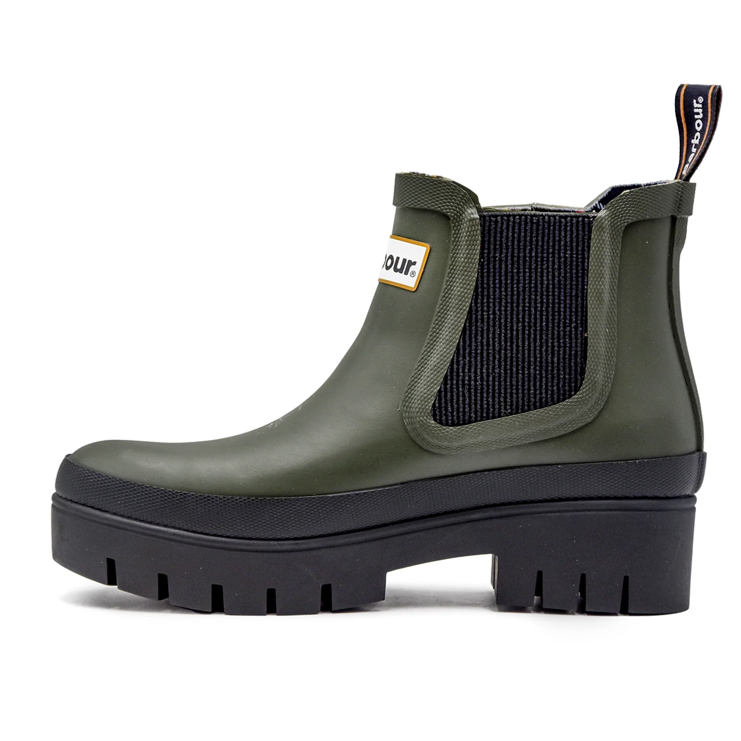Barbour Stivaletti Donna Verde Soffietti Elastici A Contrasto - Image 3