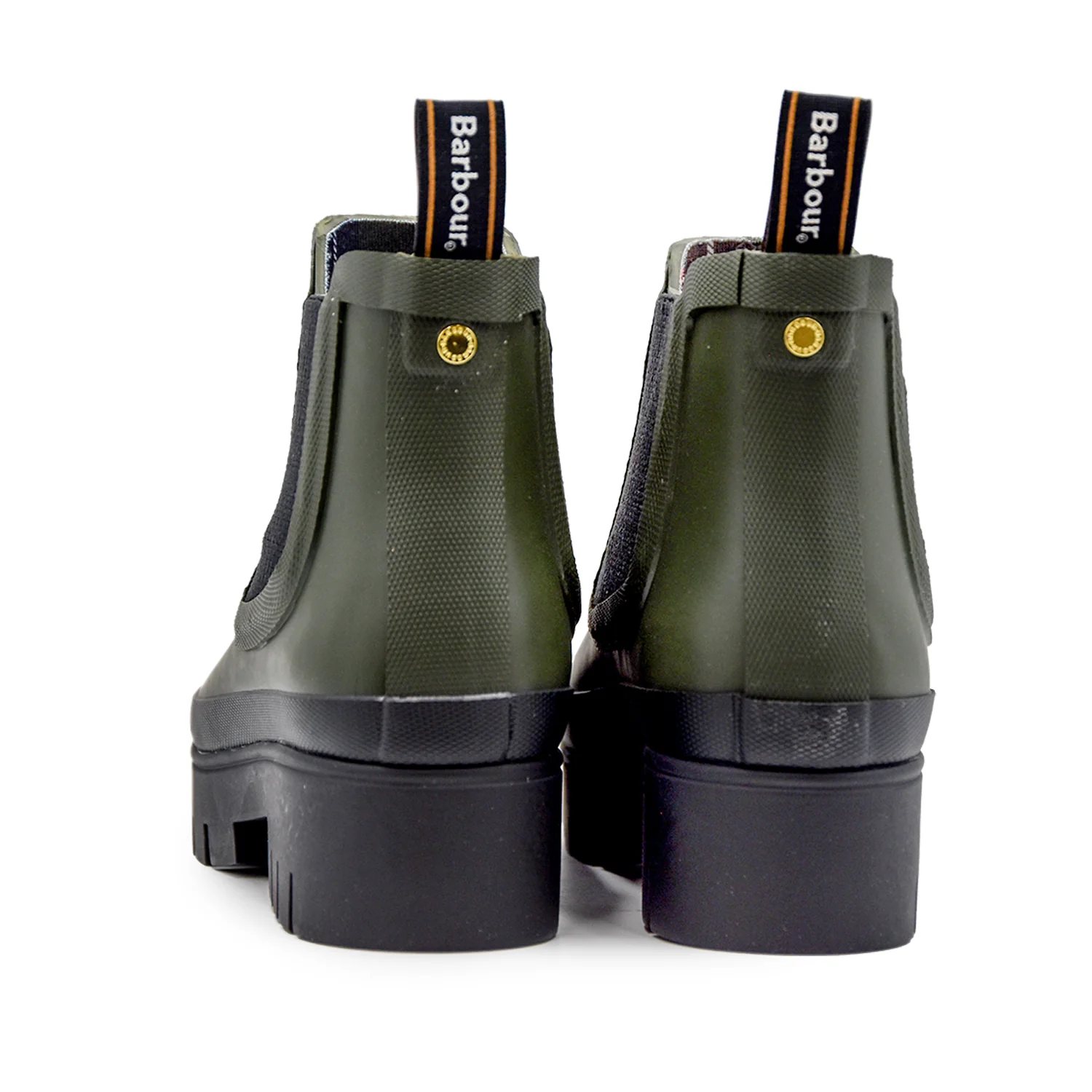 Barbour Stivaletti Donna Verde Soffietti Elastici A Contrasto - Image 4