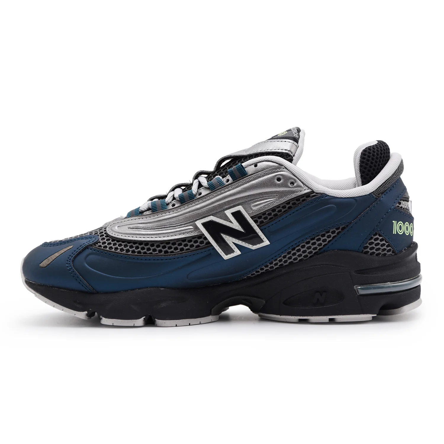 Sneakers New Balance 1000 Uomo Blu Argento Dettagli Ricamati - Image 3