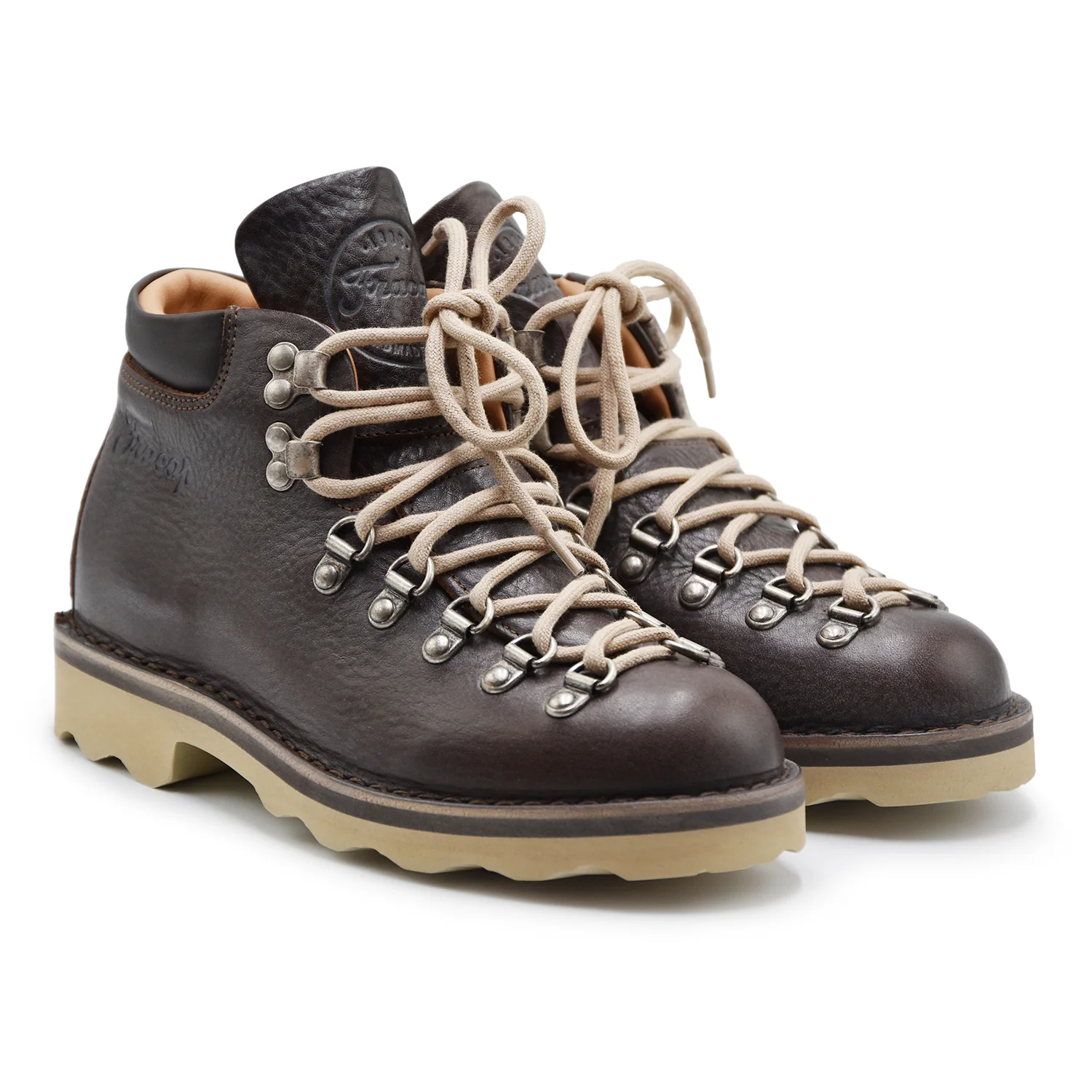 Allacciata Pedula Fracap Donna M128 Vera Pelle Testa Di Moro - Image 2