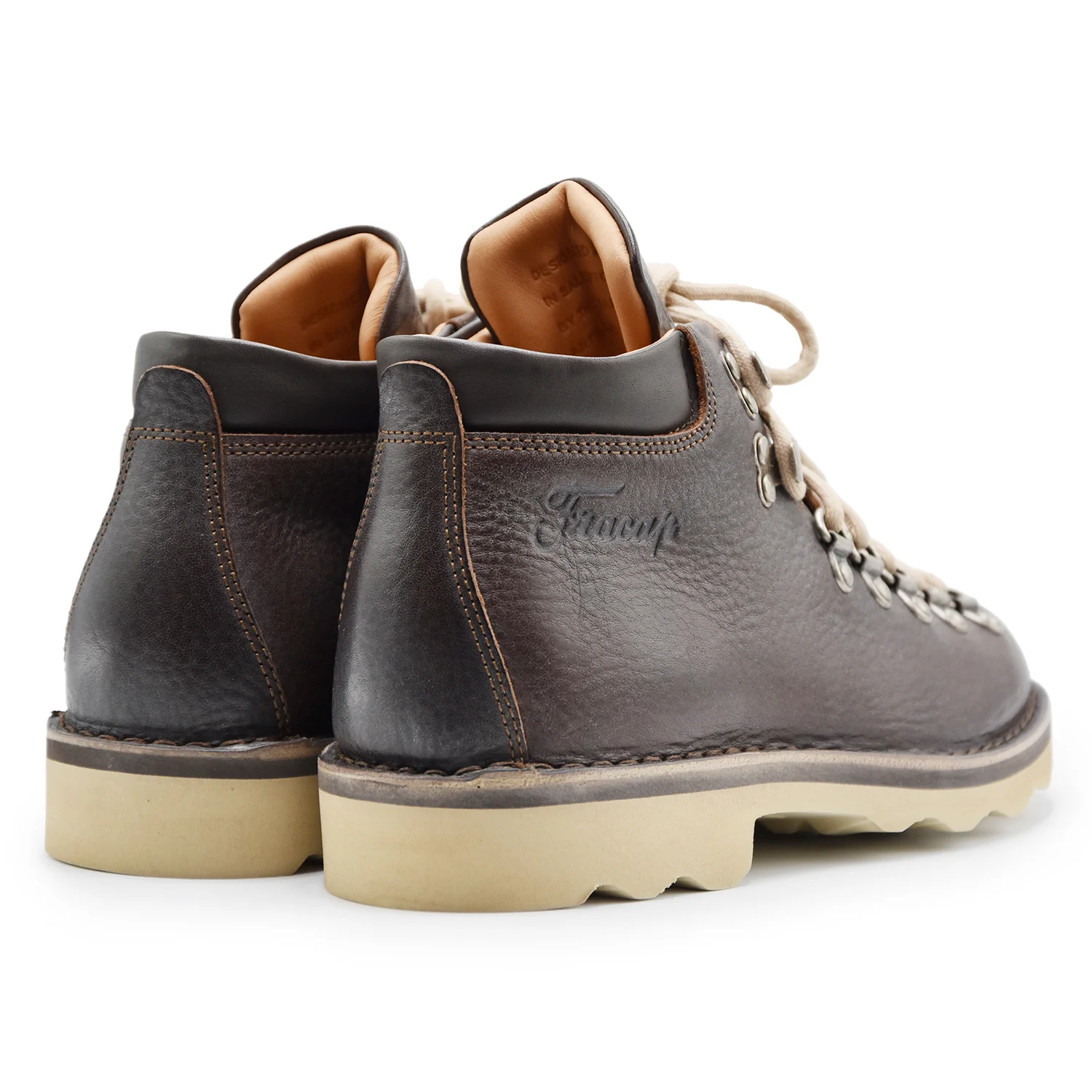 Allacciata Pedula Fracap Donna M128 Vera Pelle Testa Di Moro - Image 3
