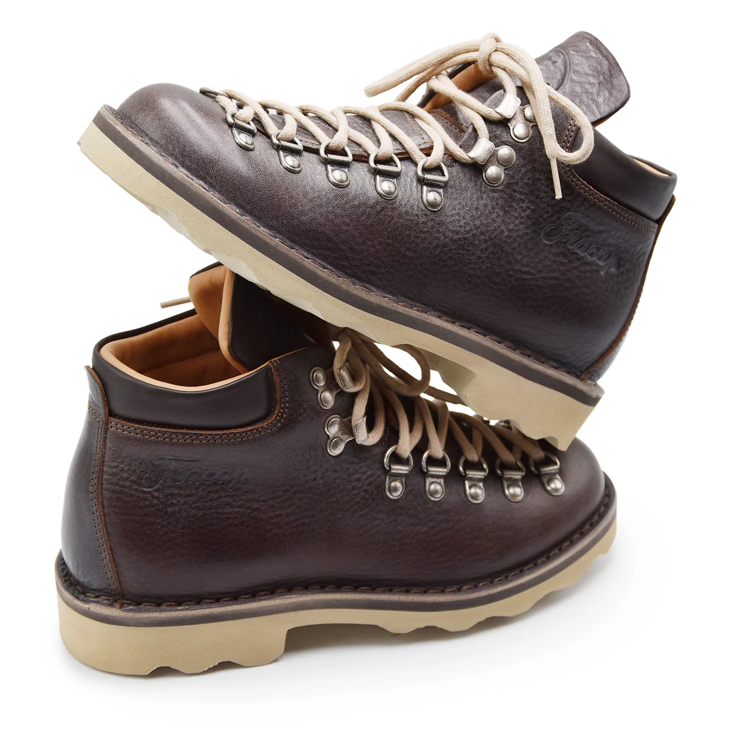 Allacciata Pedula Fracap Donna M128 Vera Pelle Testa Di Moro - Image 5