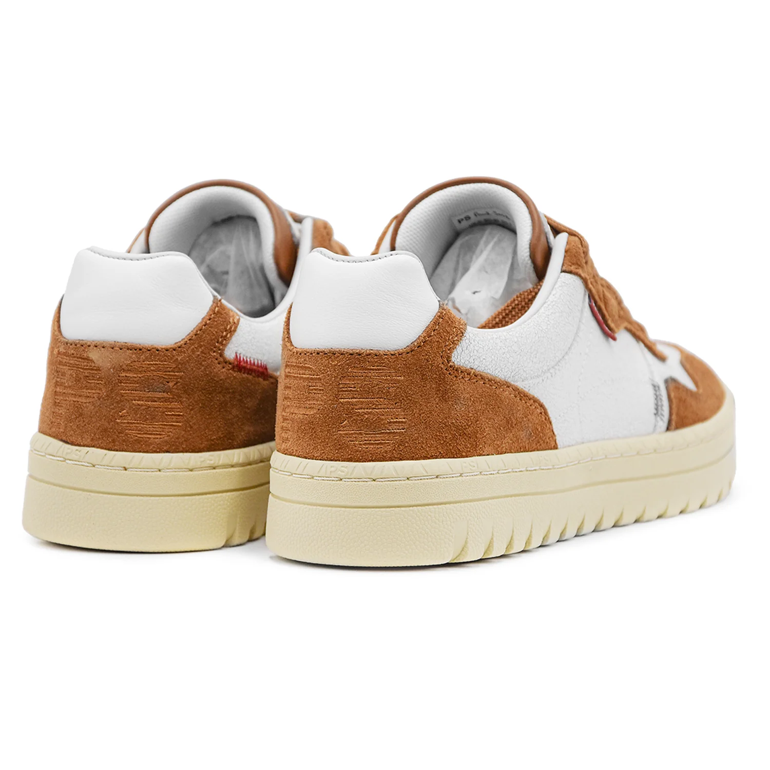 Sneakers Paul Smith Uomo Bianco Marrone Ellis Con Mini Loghi - Image 4