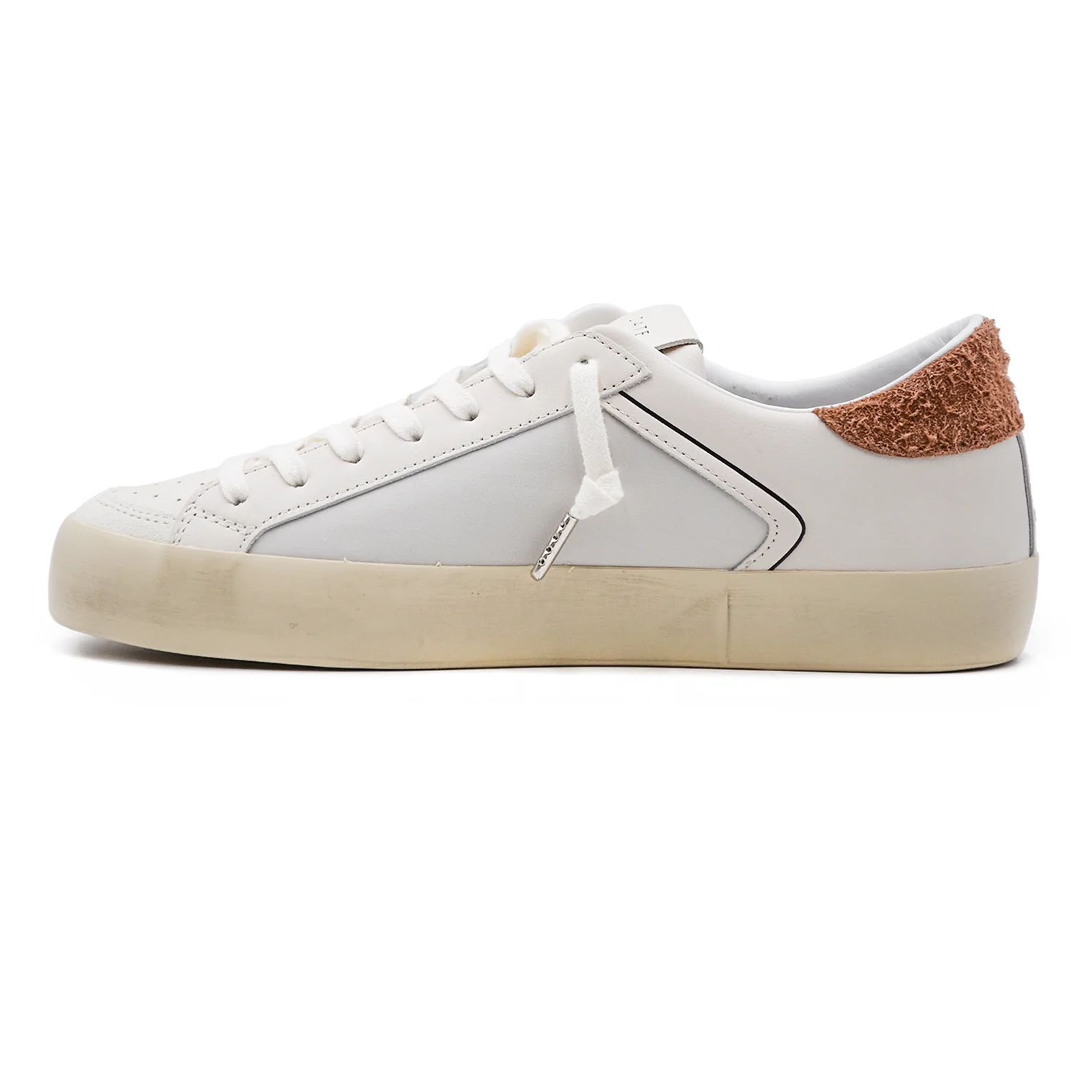 D.A.T.E. Sneakers Hill Low Bianco Con Suola Effetto Used Uomo - Image 4
