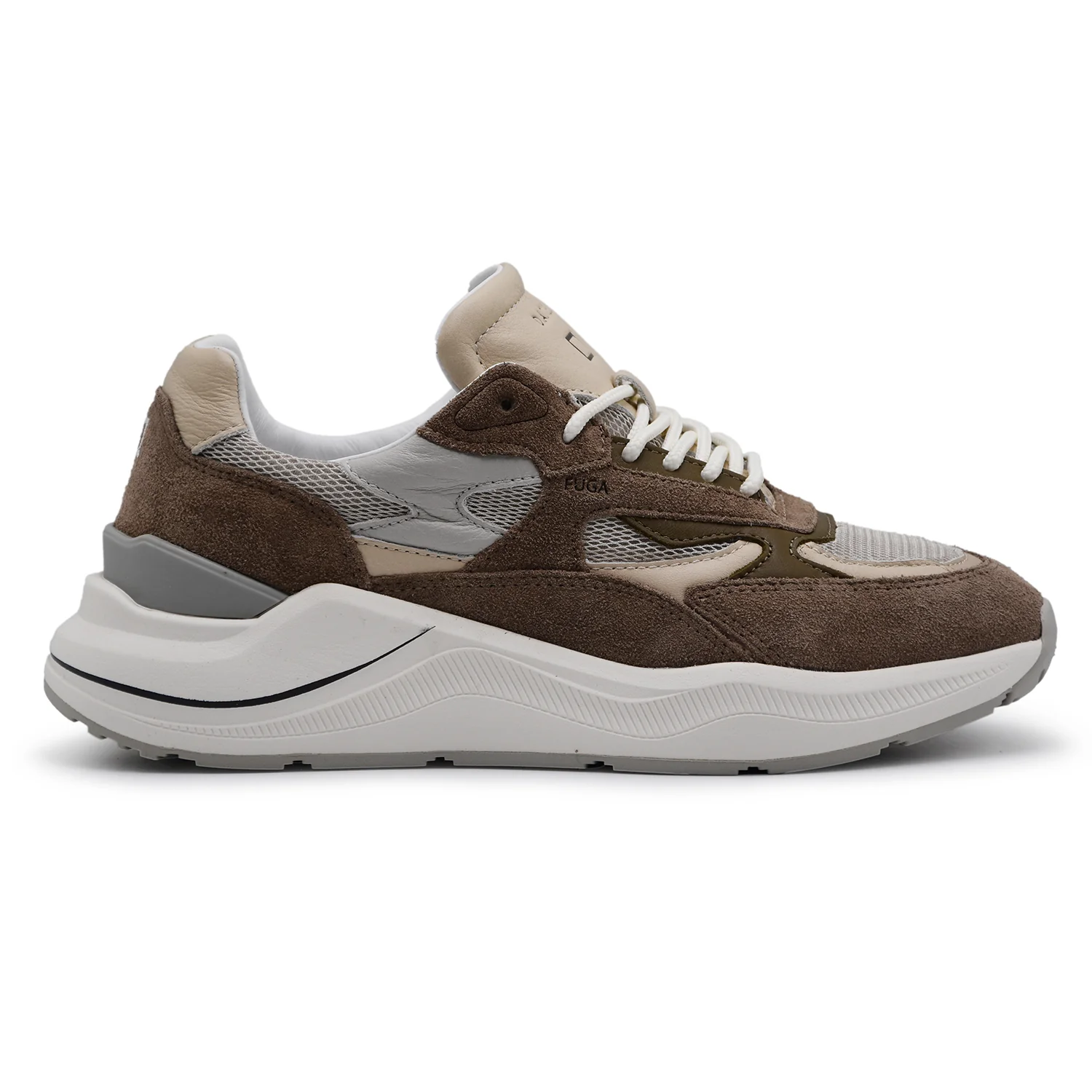 D.A.T.E. Sneakers Uomo FUGA Pelle Scamosciata Marrone E Tessuto