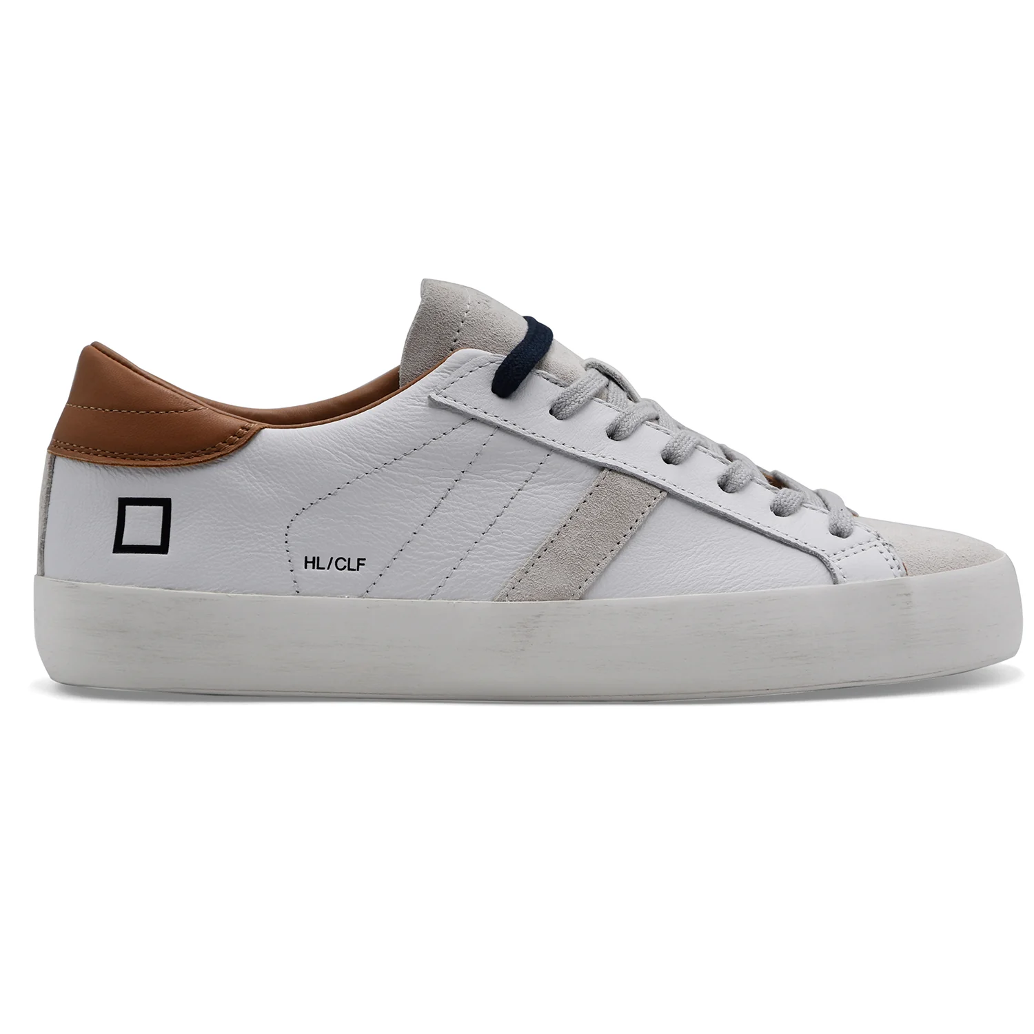 Sneakers D.A.T.E. Uomo Hill Low Bianco Cuoio Look Casual Curato