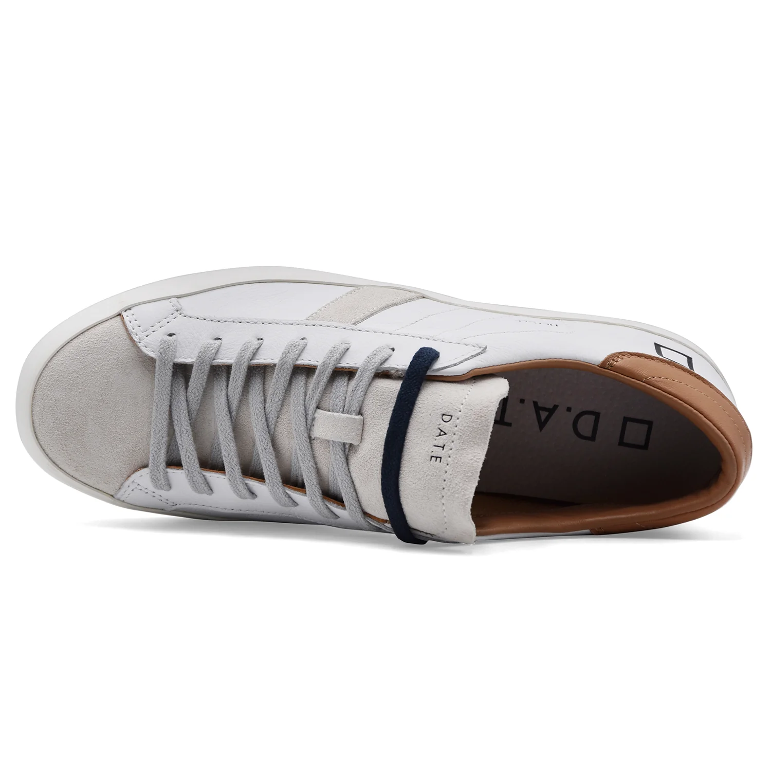 Sneakers D.A.T.E. Uomo Hill Low Bianco Cuoio Look Casual Curato - Image 3