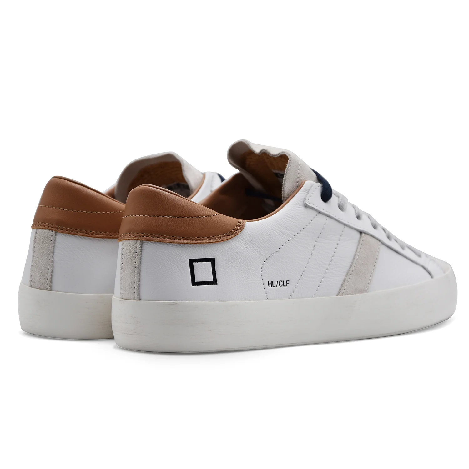 Sneakers D.A.T.E. Uomo Hill Low Bianco Cuoio Look Casual Curato - Image 5