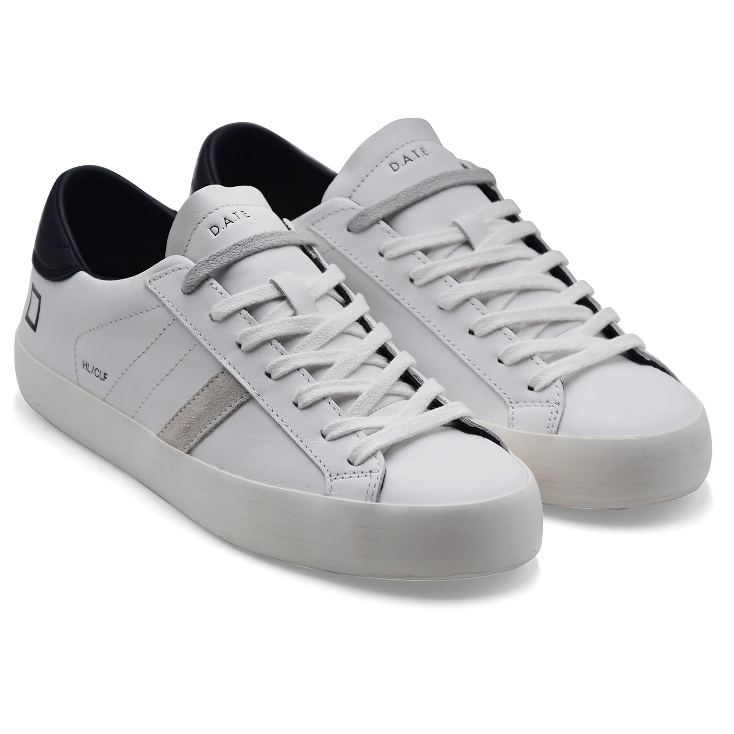 Sneakers D.A.T.E. Hill Low Uomo Bianco Talloncino Posteriore Blu - Image 2