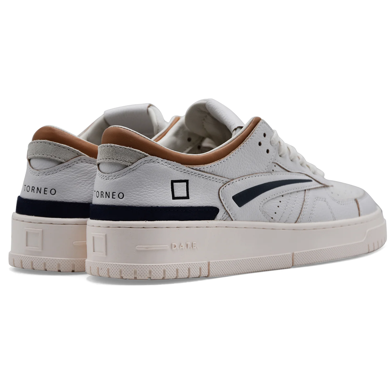 Sneakers D.A.T.E. Torneo Bianco Blu Uomo Logo Del Brand Cucito - Image 3