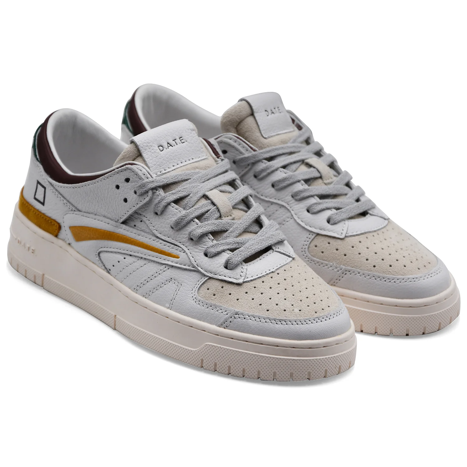 Sneakers D.A.T.E. Torneo Colored White Mustard Uomo Traspirabile - Image 2