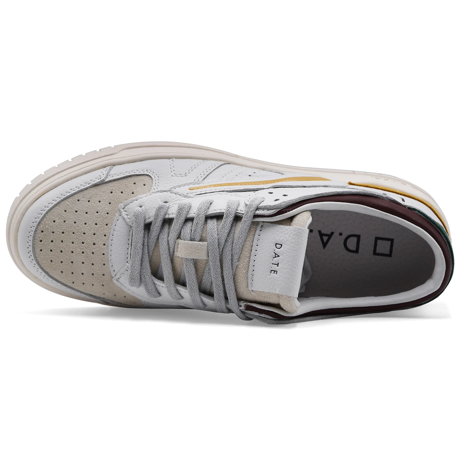 Sneakers D.A.T.E. Torneo Colored White Mustard Uomo Traspirabile - Image 4