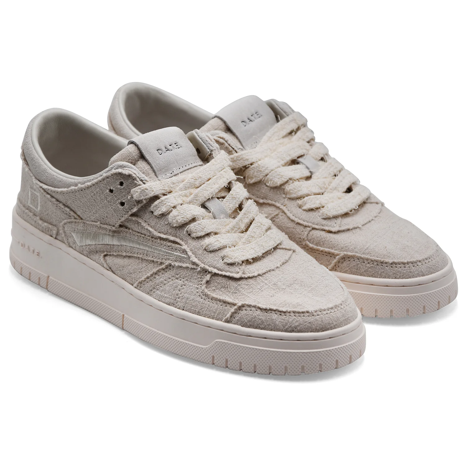 Sneakers D.A.T.E. Torneo Fringed Beige Uomo Profili Sfrangiati - Image 2