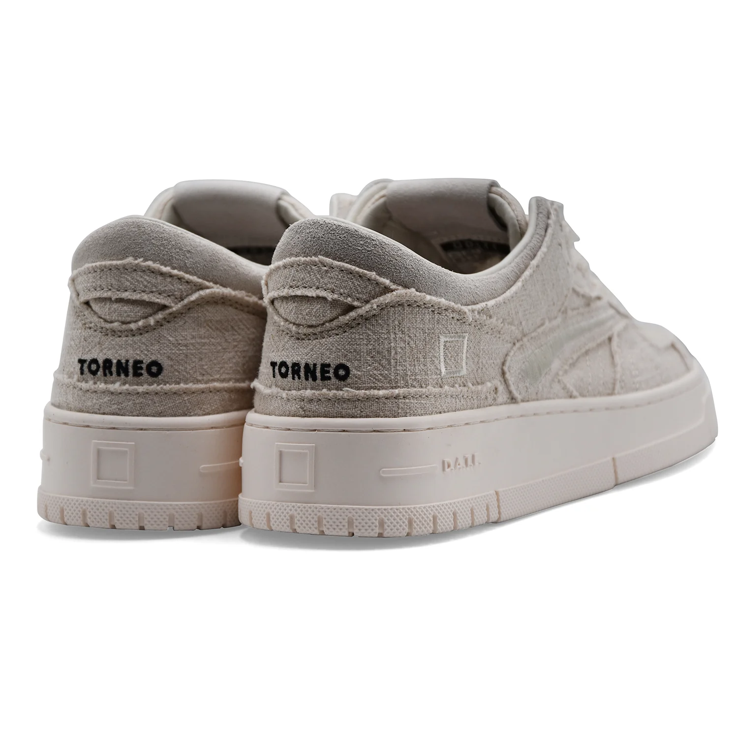 Sneakers D.A.T.E. Torneo Fringed Beige Uomo Profili Sfrangiati - Image 3