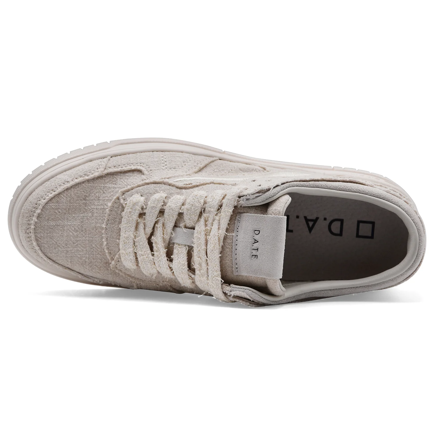 Sneakers D.A.T.E. Torneo Fringed Beige Uomo Profili Sfrangiati - Image 4