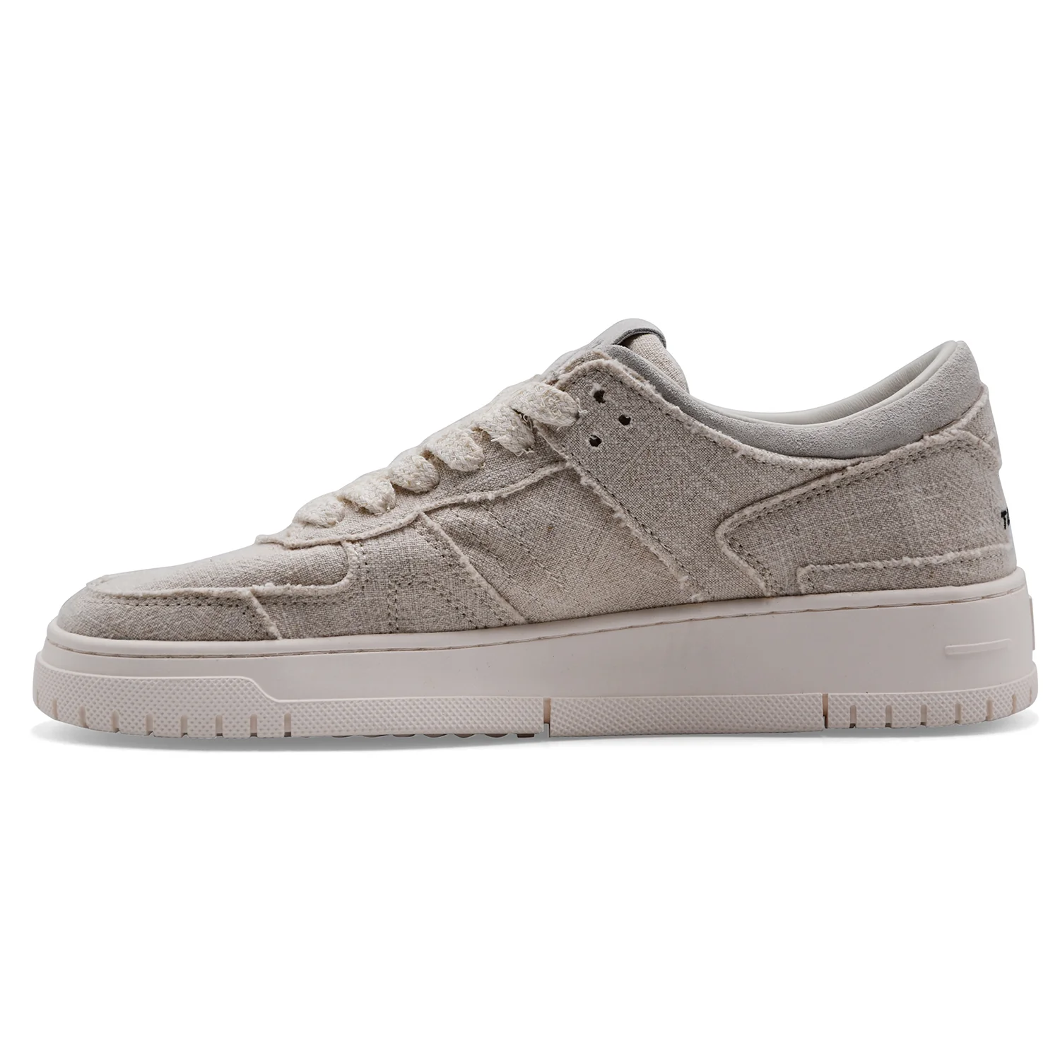 Sneakers D.A.T.E. Torneo Fringed Beige Uomo Profili Sfrangiati - Image 5