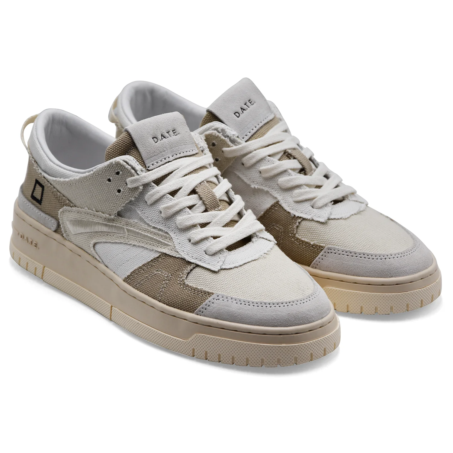 Sneakers Uomo D.A.T.E. Torneo Fringed Natural Bianco E Beige - Image 2