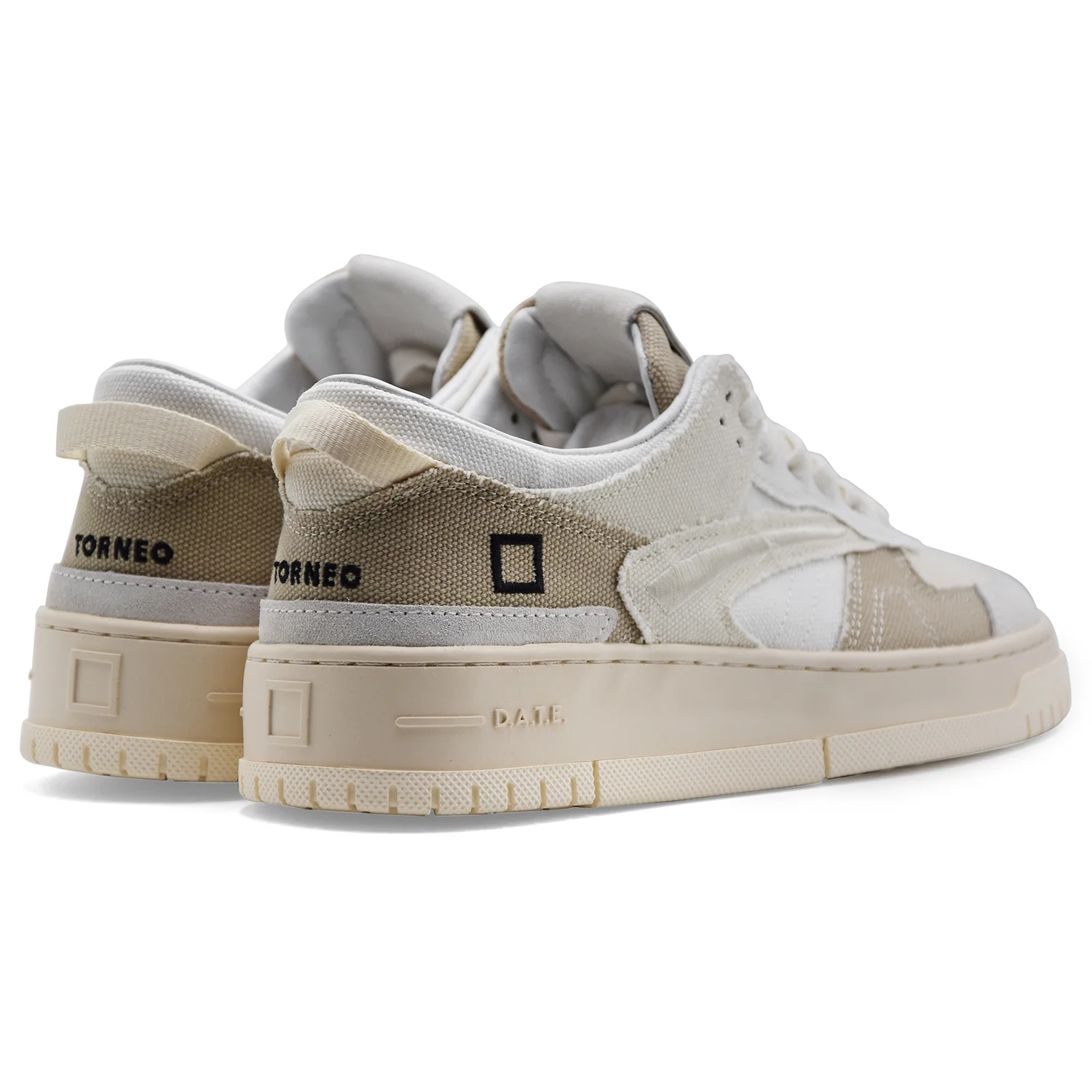 Sneakers Uomo D.A.T.E. Torneo Fringed Natural Bianco E Beige - Image 3