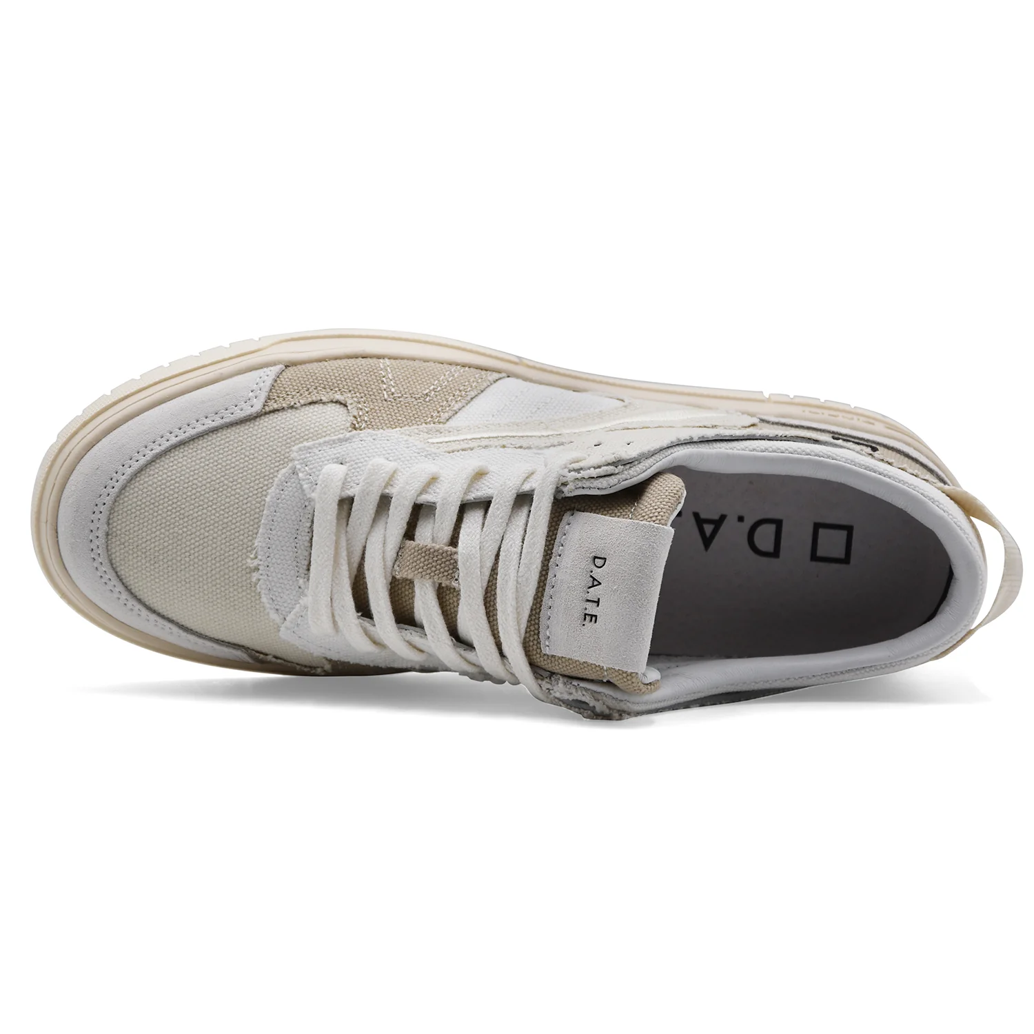 Sneakers Uomo D.A.T.E. Torneo Fringed Natural Bianco E Beige - Image 4