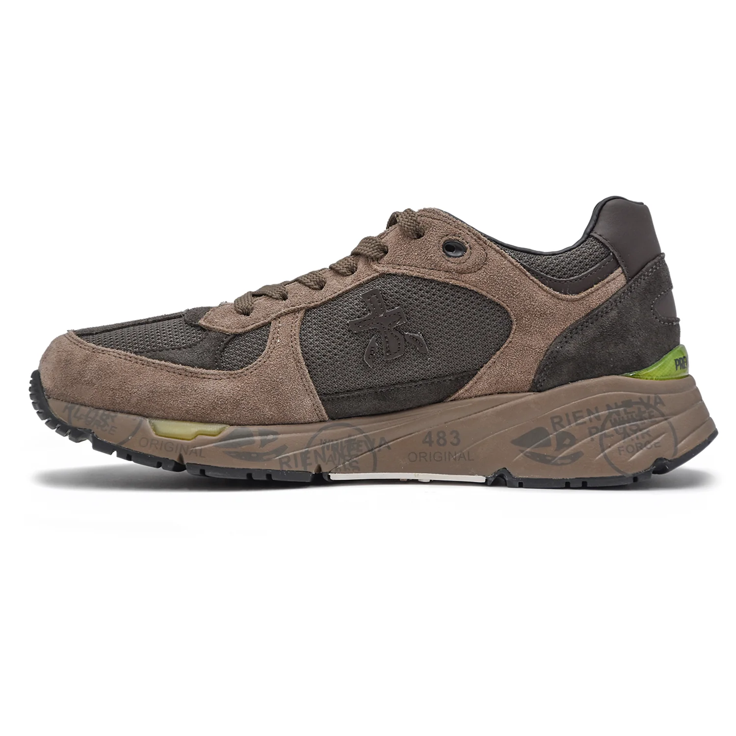 Premiata Sneakers Uomo Mase 6875 Dai Materiali Pregiati Tortora - Image 3